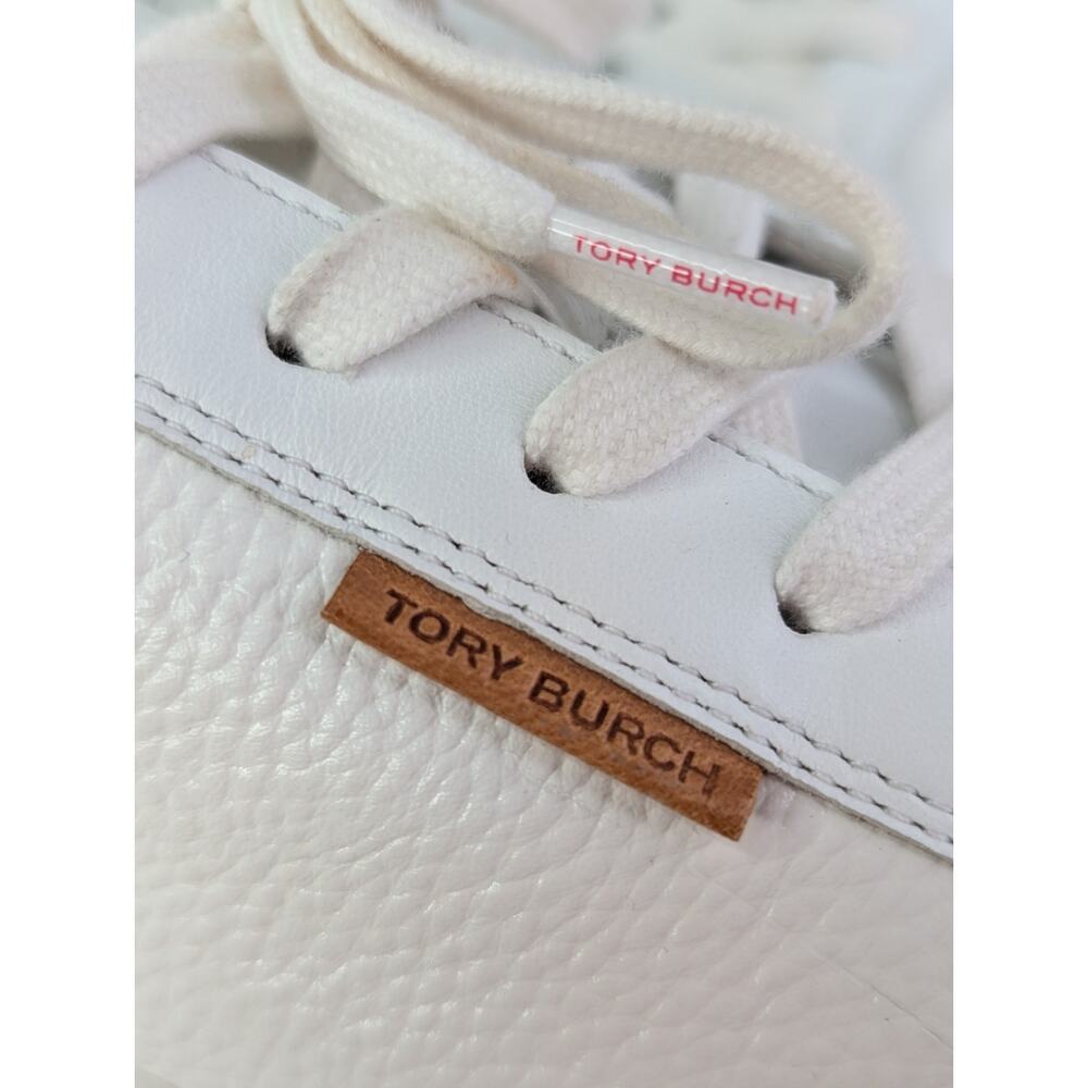 Tory Burch Ladybug Sneakers Clean Preppy East Coast White Pink Logo Size 11M - Picture 11 of 11